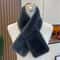 Cute Solid Color Faux Rabbit Fur Scarf, Winter Thickened Soft Furry Neck Warmer for Women