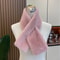 Cute Solid Color Faux Rabbit Fur Scarf, Winter Thickened Soft Furry Neck Warmer for Women
