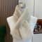 Cute Solid Color Faux Rabbit Fur Scarf, Winter Thickened Soft Furry Neck Warmer for Women
