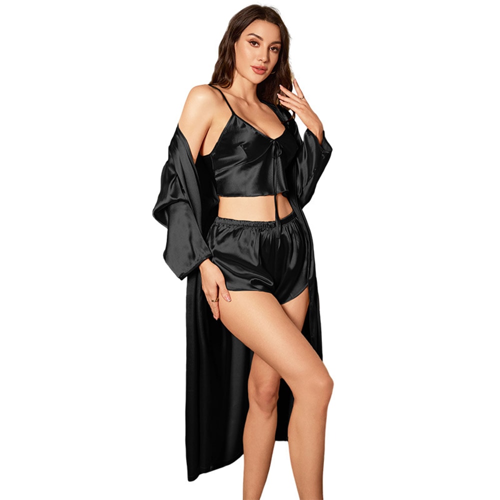 Women Pajamas Satin Robes, Sling Nightdress, Short Women Robe for Comfort and Style