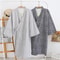 Men's Hooded Cotton Gauze Robe, Thin Yukata Kimono Pajamas, V-Neck Cotton Bathrobe