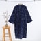 Men's Hooded Cotton Gauze Robe, Thin Yukata Kimono Pajamas, V-Neck Cotton Bathrobe