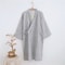Men's Hooded Cotton Gauze Robe, Thin Yukata Kimono Pajamas, V-Neck Cotton Bathrobe