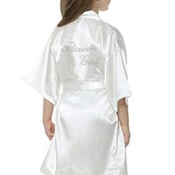 mini bride satin solid bath robe for flower girl wedding party yukata rayon silk sexy sleepwear children dress