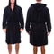 Hooded Winter Fleece Gown with Long Sleeve, Solid Color Home Sleepwear, Belt & Pockets
