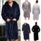 Men Winter Robes, Warm Plush Shawl Bathrobe, Lengthened Home Sleepwear Coat