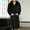 Men Winter Robes, Warm Plush Shawl Bathrobe, Lengthened Home Sleepwear Coat