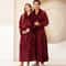 Men's Kimono Bathrobe Gown, Coral Fleece Sleepwear, Thicken Warm Flannel Couple's Long Robe for Home Lounge Wear