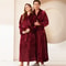 Men's Kimono Bathrobe Gown, Coral Fleece Sleepwear, Thicken Warm Flannel Couple's Long Robe for Home Lounge Wear