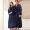 Men's Kimono Bathrobe Gown, Coral Fleece Sleepwear, Thicken Warm Flannel Couple's Long Robe for Home Lounge Wear