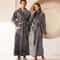 Men's Kimono Bathrobe Gown, Coral Fleece Sleepwear, Thicken Warm Flannel Couple's Long Robe for Home Lounge Wear