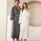 Men's Kimono Bathrobe Gown, Coral Fleece Sleepwear, Thicken Warm Flannel Couple's Long Robe for Home Lounge Wear