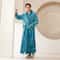 Men's Kimono Bathrobe Gown, Coral Fleece Sleepwear, Thicken Warm Flannel Couple's Long Robe for Home Lounge Wear
