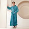 Men's Kimono Bathrobe Gown, Coral Fleece Sleepwear, Thicken Warm Flannel Couple's Long Robe for Home Lounge Wear