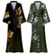 Sexy Print Flower Kimono Bathrobe Gown, New Spring Summer Female Long Robe Nightgown, Casual Silk Satin Home Dress Loung