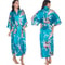Sexy Print Flower Kimono Bathrobe Gown, New Spring Summer Female Long Robe Nightgown, Casual Silk Satin Home Dress Loung