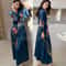 Sexy Print Flower Kimono Bathrobe Gown, New Spring Summer Female Long Robe Nightgown, Casual Silk Satin Home Dress Loung