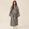 Autumn Winter Couple Bathrobe Set, Coral Velvet Thickened Flannel Pajamas for Men and Women, Striped Lengthed Home Cloth