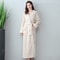 Women Extra Long Winter Coral Fleece Bathrobe, Hooded Cozy Kimono Nightgown Peignoir