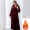 Women Extra Long Winter Coral Fleece Bathrobe, Hooded Cozy Kimono Nightgown Peignoir