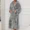 Flannel Luxury Open Weave Couples' Sleepwear, Men's Warm Cotton Bathrobe for Autumn and Winter