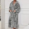 Flannel Luxury Open Weave Couples' Sleepwear, Men's Warm Cotton Bathrobe for Autumn and Winter