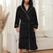 Flannel Luxury Open Weave Couples' Sleepwear, Men's Warm Cotton Bathrobe for Autumn and Winter