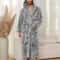 Flannel Luxury Open Weave Couples' Sleepwear, Men's Warm Cotton Bathrobe for Autumn and Winter