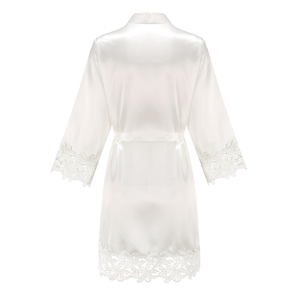 Wedding Bridesmaid Gift Satin Lace Robe, Rose Gold Bride Robe, Bridal Dressing Gown for Bachelorette Party