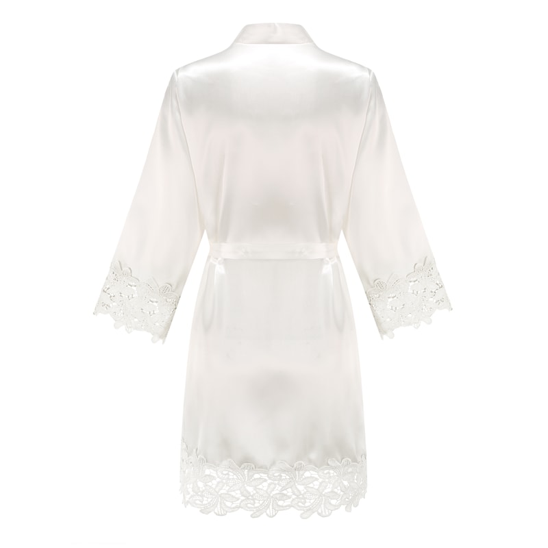 Wedding Bridesmaid Gift Satin Lace Robe, Rose Gold Bride Robe, Bridal Dressing Gown for Bachelorette Party