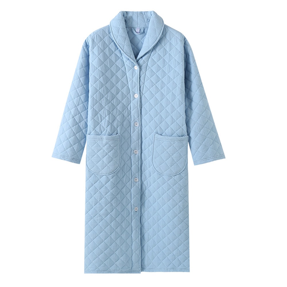 Ladies Winter Robe, Warm Cotton with Filler, Long Sleeve Bathrobe for Women