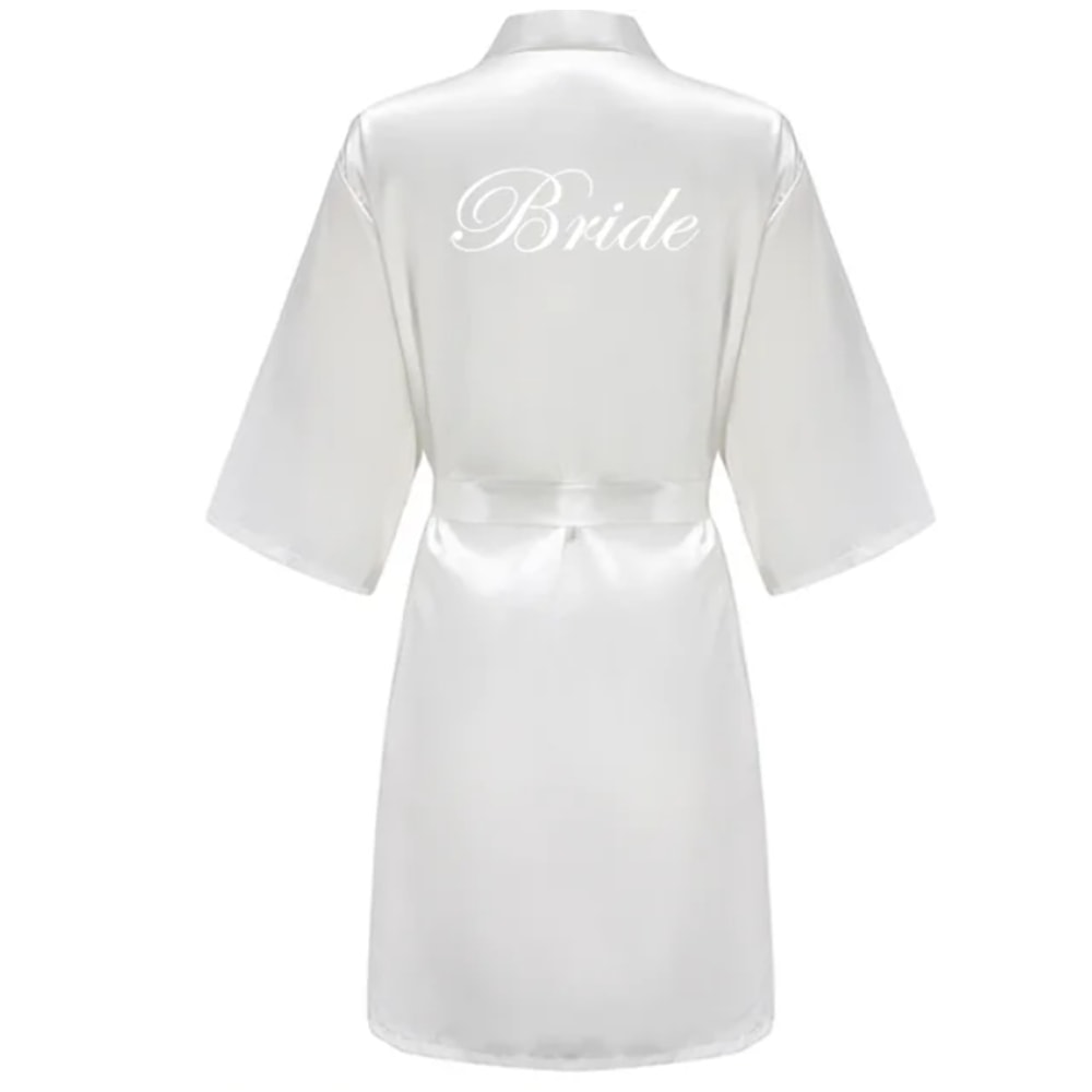 Plus Size Satin Silk Wedding Bathrobe, Bridesmaid Gown, Rose Gold Sleepwear for Maid of Honor