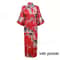 Peacock Print Satin Long Robe, Flower Kimono Bathrobe Gown for Women, Sleepwear Loungewear