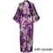 Peacock Print Satin Long Robe, Flower Kimono Bathrobe Gown for Women, Sleepwear Loungewear