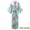 Peacock Print Satin Long Robe, Flower Kimono Bathrobe Gown for Women, Sleepwear Loungewear