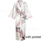 Peacock Print Satin Long Robe, Flower Kimono Bathrobe Gown for Women, Sleepwear Loungewear