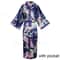 Peacock Print Satin Long Robe, Flower Kimono Bathrobe Gown for Women, Sleepwear Loungewear