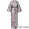 Peacock Print Satin Long Robe, Flower Kimono Bathrobe Gown for Women, Sleepwear Loungewear