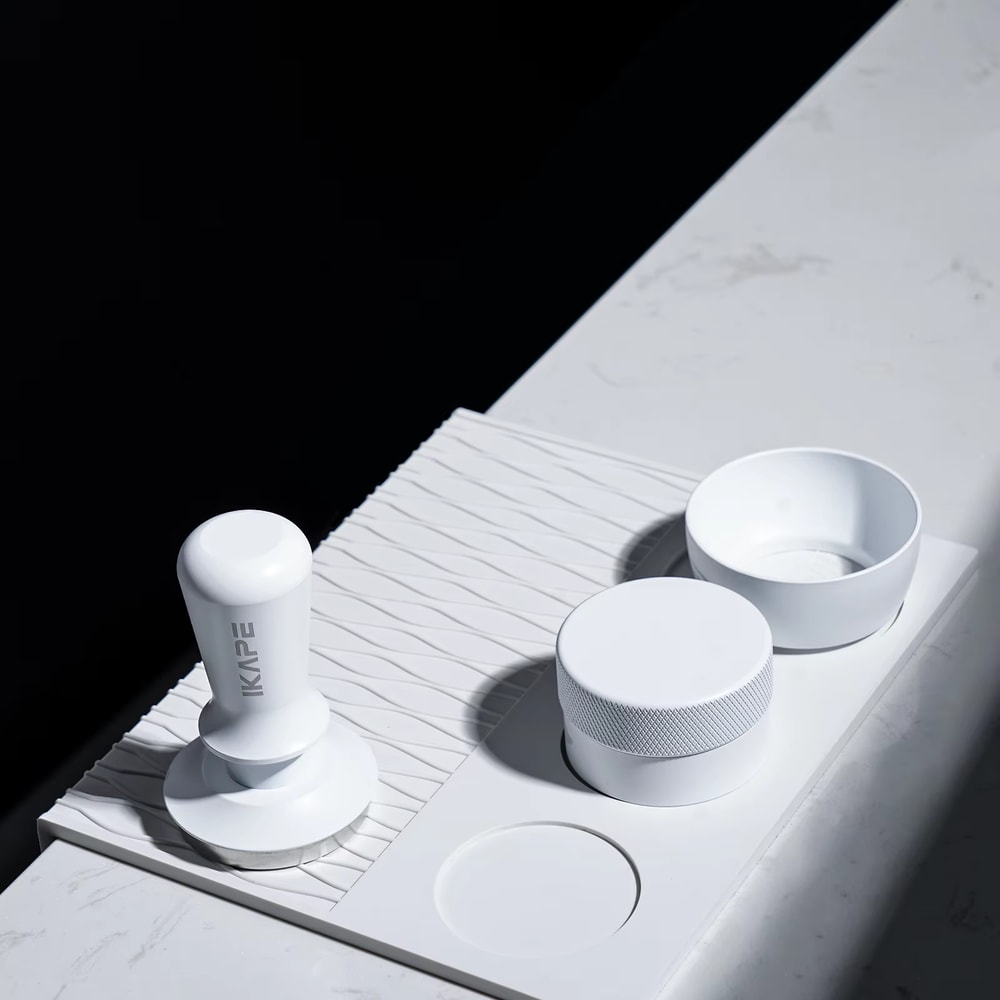 Espresso Walnut Tamper, Spring Loaded with Titanium PVD Coating