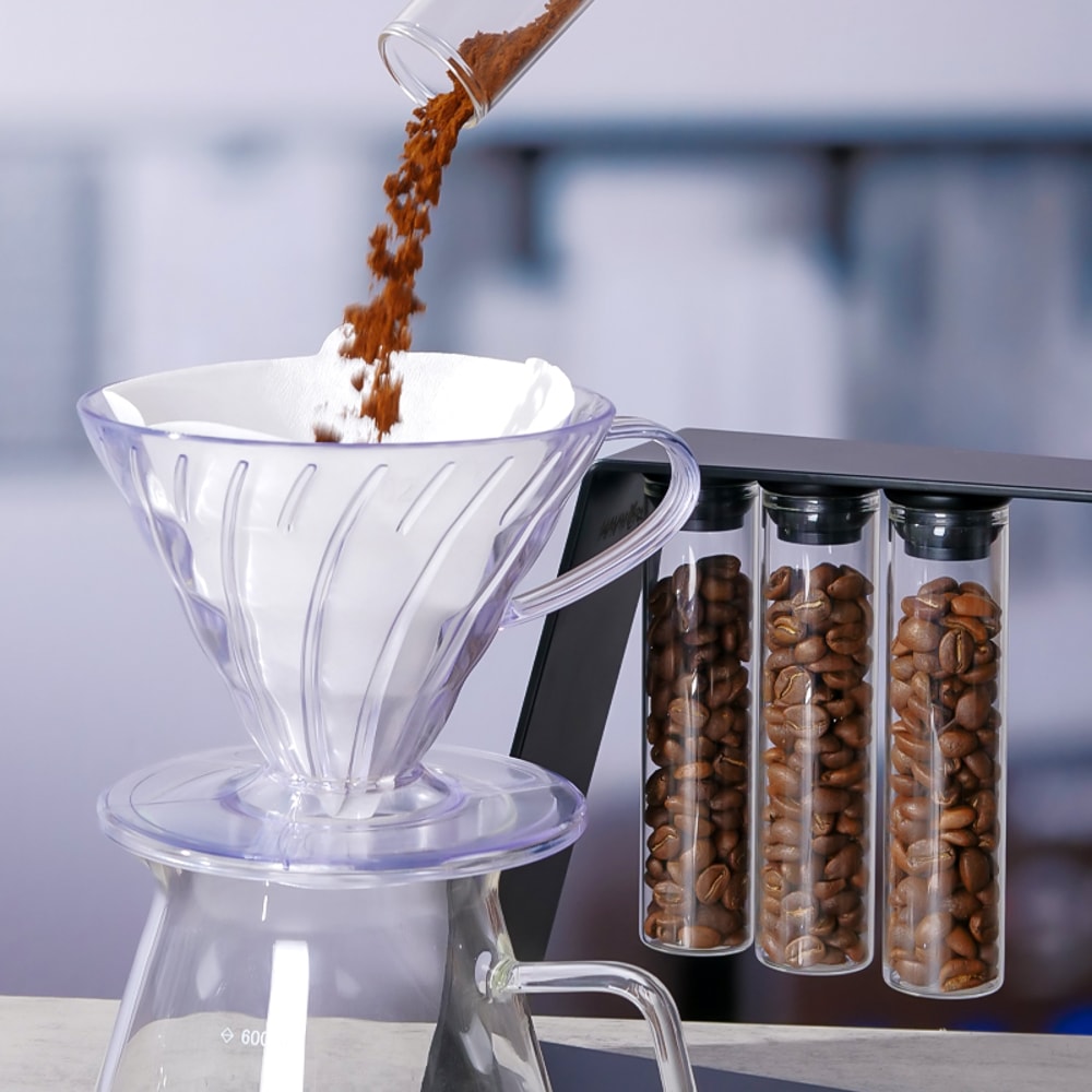 Convenient Magnetic Coffee Bean Storage Glass Tubes Storage Rack Espresso Accessories Display Conta 3
