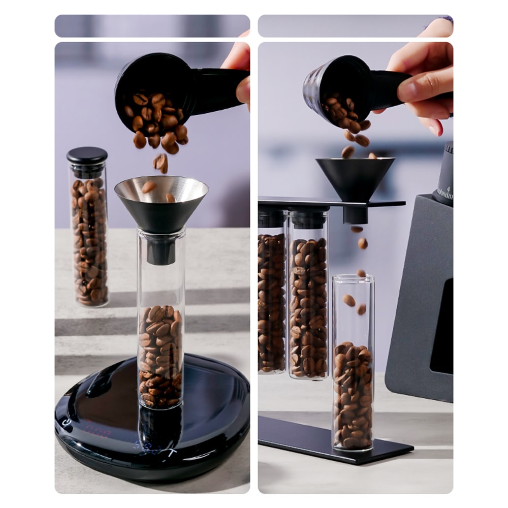Convenient Magnetic Coffee Bean Storage Glass Tubes Storage Rack Espresso Accessories Display Conta 5