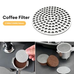 fine mesh reusable metal double coffee filter, heat resistant coffee puck screen, professional espresso accessory