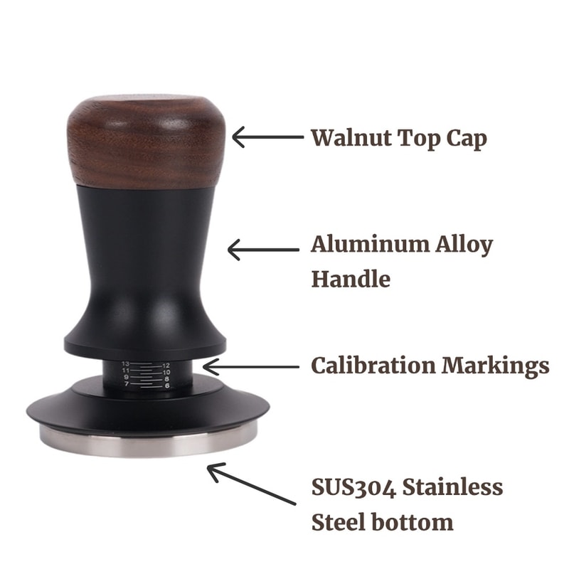 Manual Espresso Tamper With Constant Pressure Walnut Wood Coffee Tamper Professional Barista Tool F 4