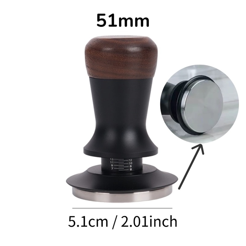 Manual Espresso Tamper With Constant Pressure Walnut Wood Coffee Tamper Professional Barista Tool F 6