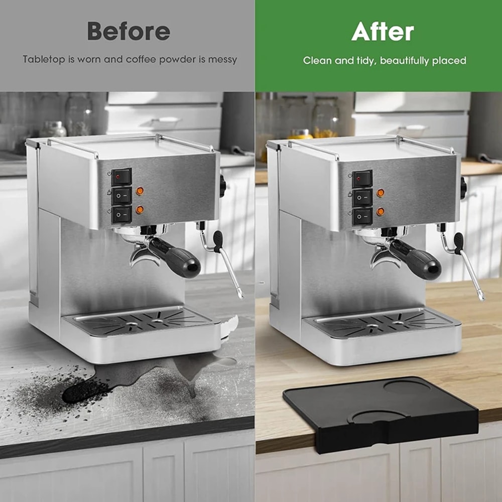 Black Professional Thicken Silicone Espresso Coffee Mat, Anti-skid Coffee Tampers Pad, Press Powder Barista Accessory