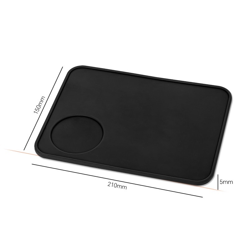 Black Professional Thicken Silicone Espresso Coffee Mat, Anti-skid Coffee Tampers Pad, Press Powder Barista Accessory