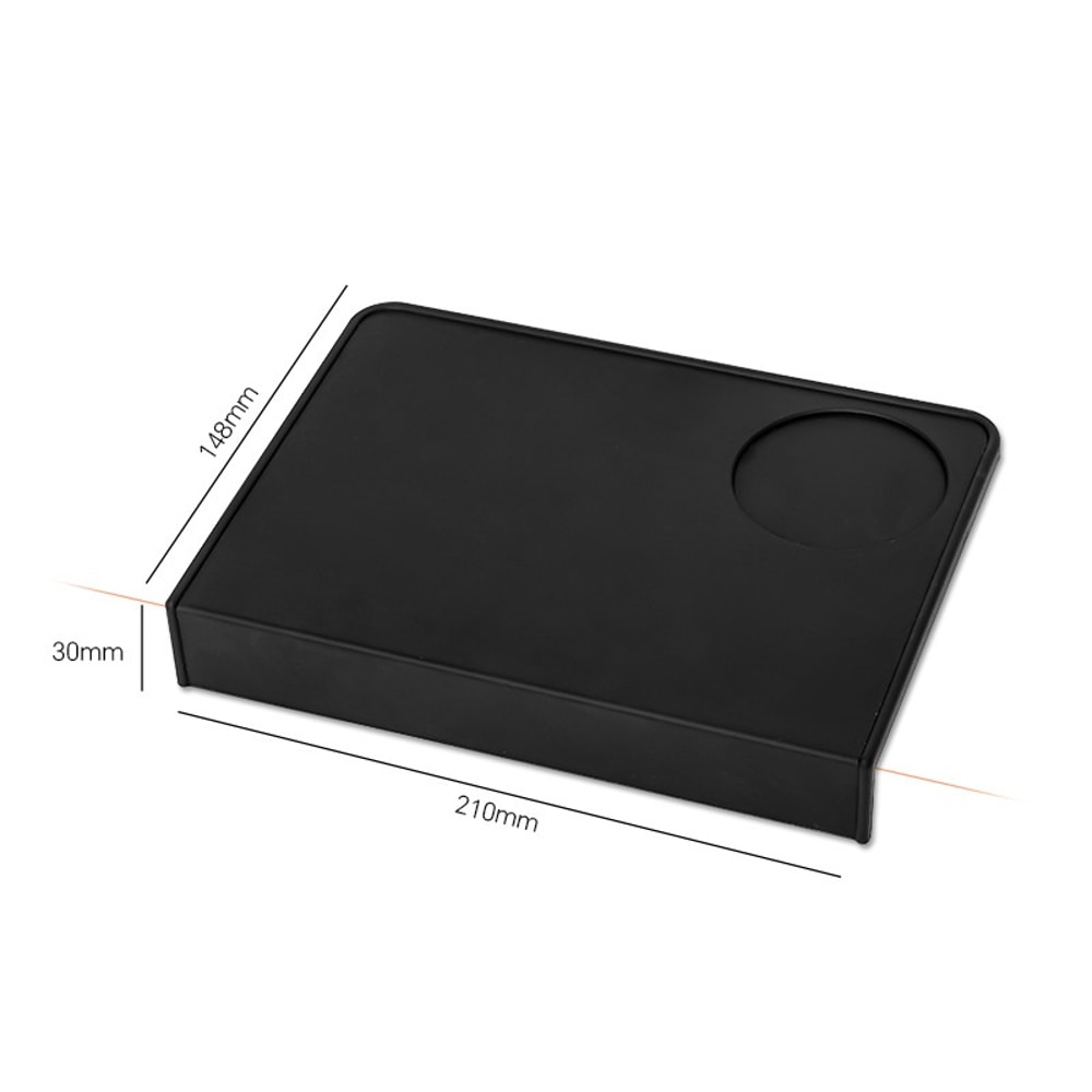 Black Professional Thicken Silicone Espresso Coffee Mat, Anti-skid Coffee Tampers Pad, Press Powder Barista Accessory