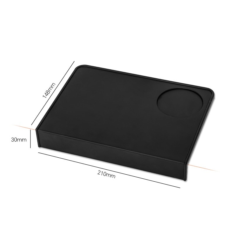 Black Professional Thicken Silicone Espresso Coffee Mat, Anti-skid Coffee Tampers Pad, Press Powder Barista Accessory
