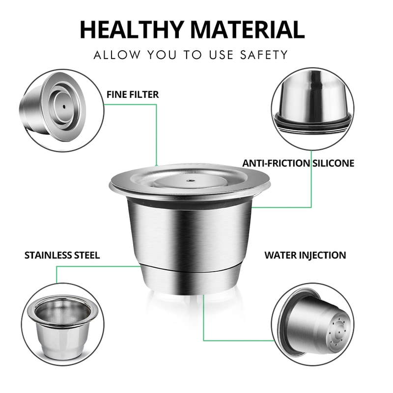 Refillable Stainless Steel Coffee Capsules Cup Coffee Capsule Refilling Filter Coffeeware 2