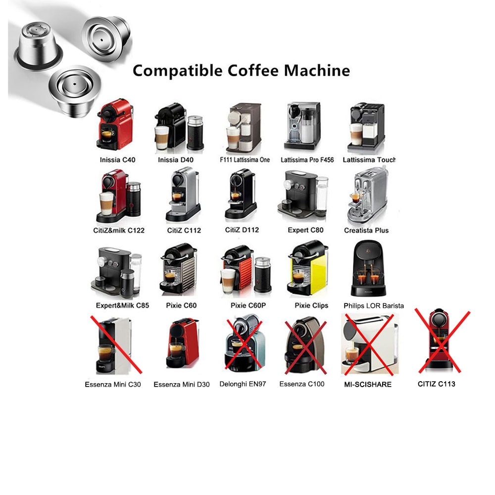 Refillable Stainless Steel Coffee Capsules Cup Coffee Capsule Refilling Filter Coffeeware 5